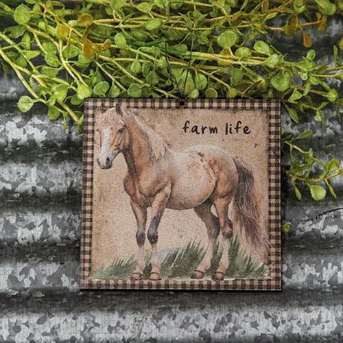 Farm Life Horse Portrait Square Ornament