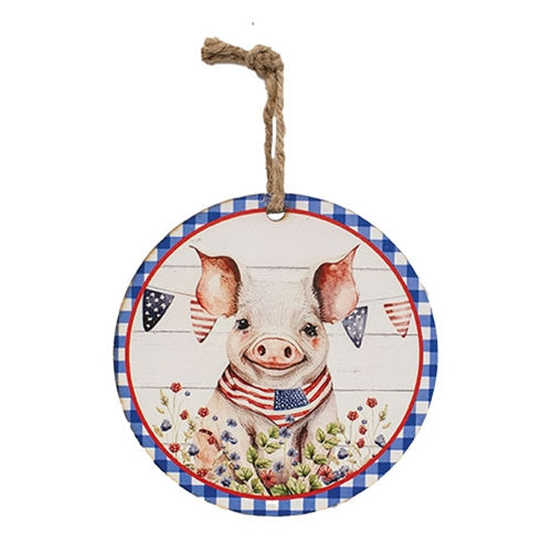 Americana Piggy Round Ornament