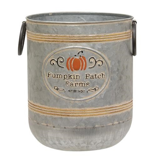 2/Set Pumpkin Patch Farms Galvanized Buckets
