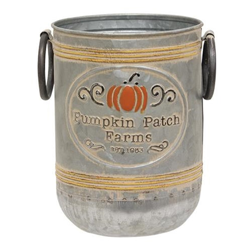 2/Set Pumpkin Patch Farms Galvanized Buckets