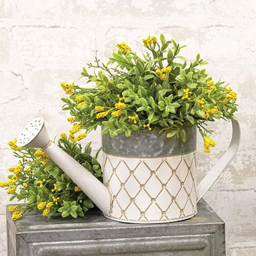 White Diamond Pattern Watering Can