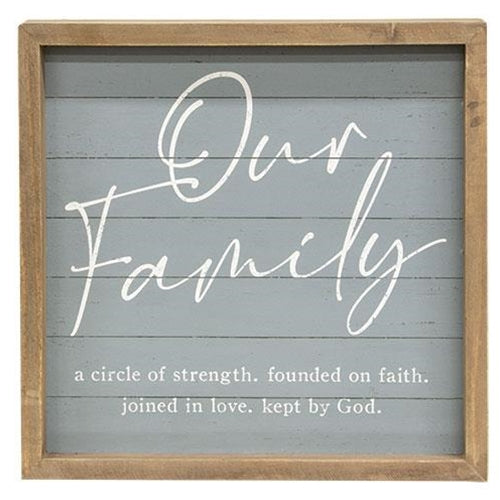 Our Family Slat-Look Framed Sign 3 Asstd.