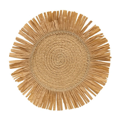 Natural Jute & Dried Grass Candle Mat Small