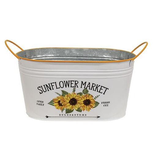 Yellow Rim Sunflower Market Oval Bucket