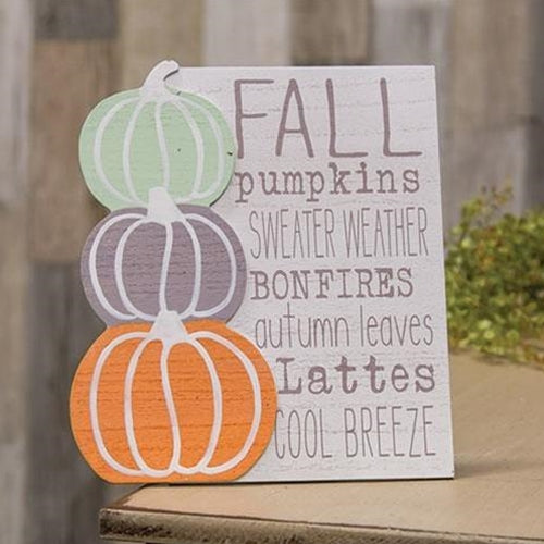 Fall Words Wood Easel Sign