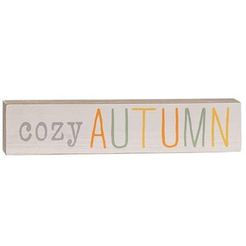 Cozy Autumn Multi Color Wood Block