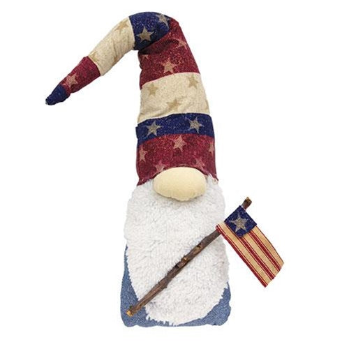 Patriotic Hanging Gnome w/Flag