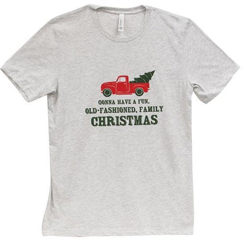 Old Fashioned Family Christmas T-Shirt Ash 2XL