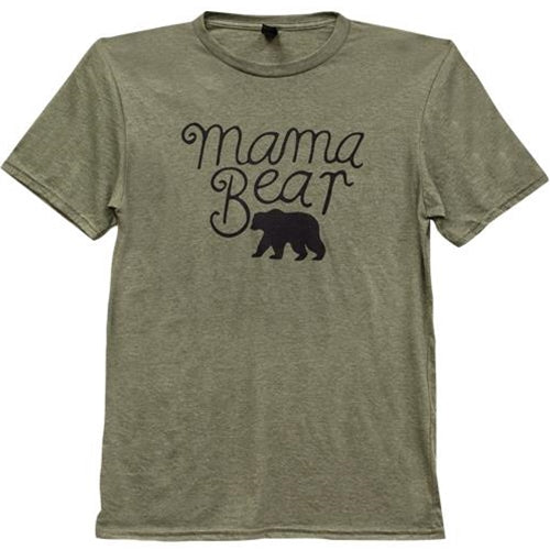 Mama Bear T-Shirt Heather Green Small