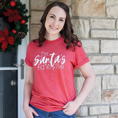 I'm Santa's Favorite T-Shirt Heather Red Small