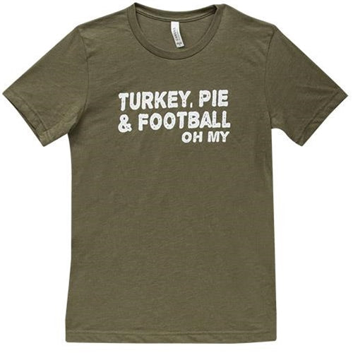 Turkey Pie & Football T-Shirt Heather City Green Small