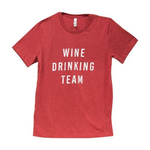 Wine Drinking Team T-Shirt Canvas Red Small