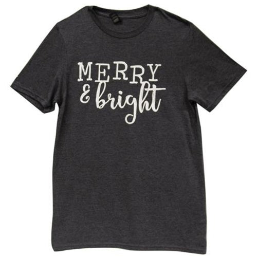 Merry & Bright T-Shirt (White Ink) Small