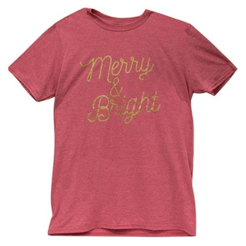 Merry & Bright T-Shirt (Gold Ink) Small