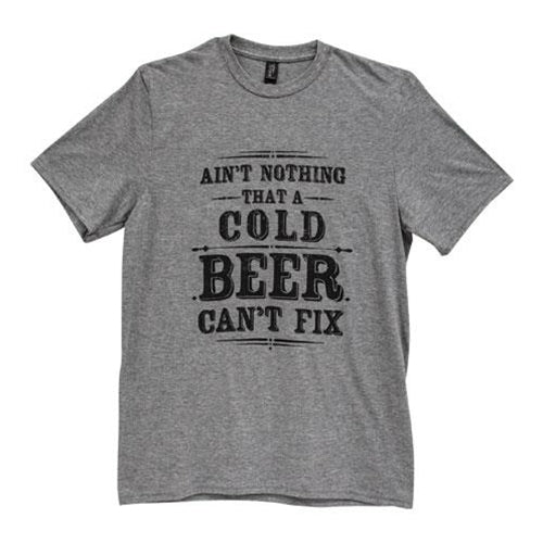 Ain't Nothing That A Cold Beer Can't Fix T-Shirt Heather Graphite Large