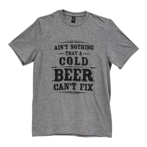 Ain't Nothing That A Cold Beer Can't Fix T-Shirt Heather Graphite Small