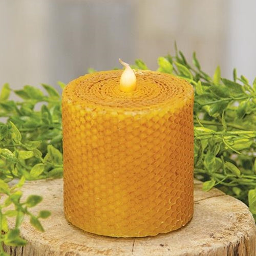 Wrapped Honeycomb LED Pillar 3" x 3"