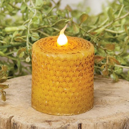 Wrapped Honeycomb LED Votive 2" x 2"