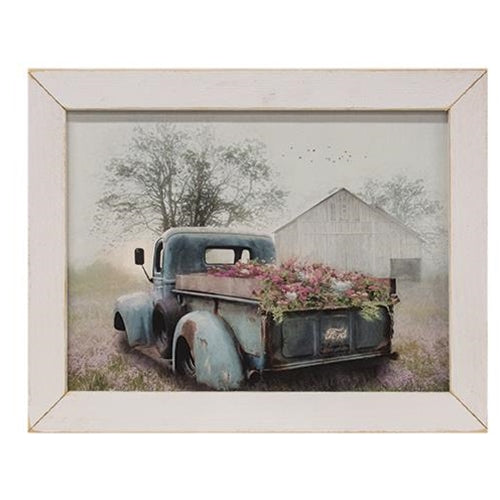 Misty Morning Delivery Print 12" x 16" White Wash Frame