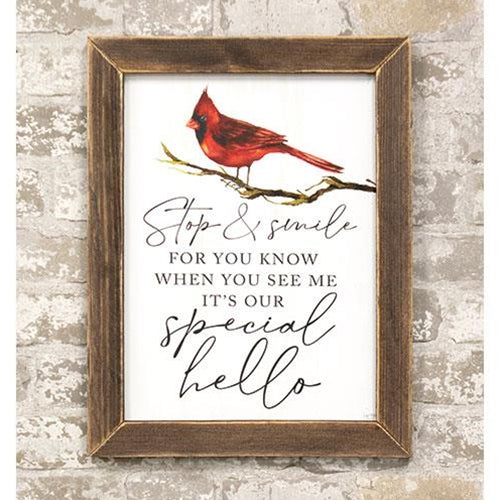Stop & Smile Cardinal Framed Print 12" x 16"