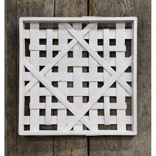 Whitewash Square Woven Frame 16"