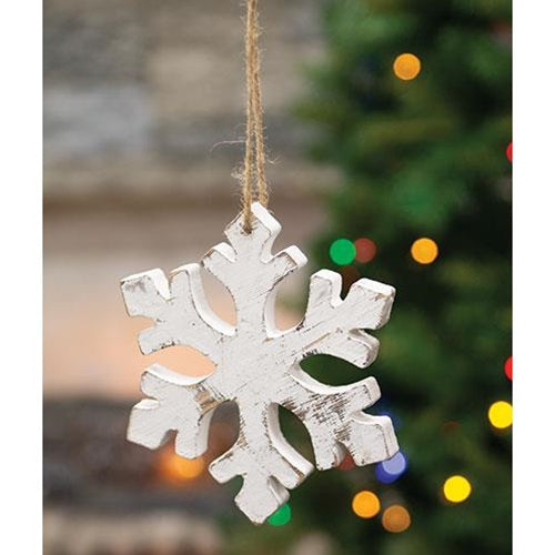 Distressed Wooden Snowflake Ornament