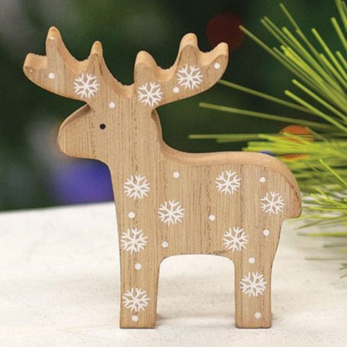 Nordic Wooden Snowflake Reindeer