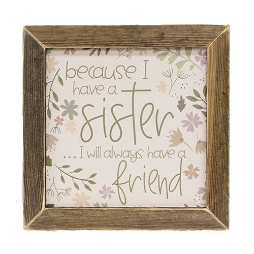 Sister & Flowers Framed Print