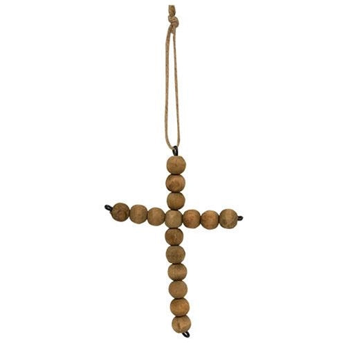 Natural Bead Hanging Cross