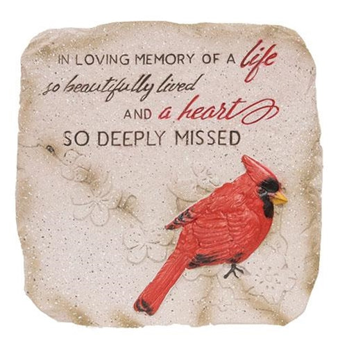 In Loving Memory Cardinal Stepping Stone