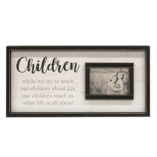 Children Teach Framed Sign With Picture Frame