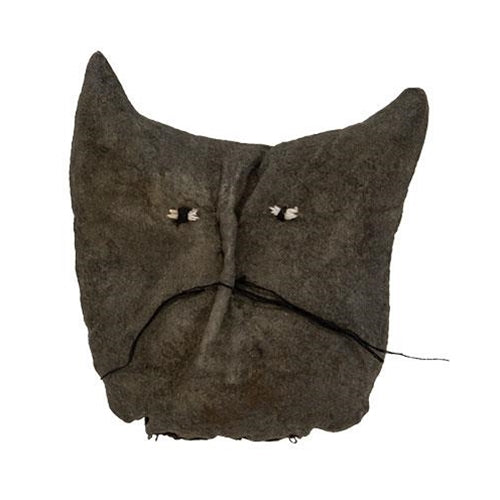 Stuffed Primitive Round Black Cat Head