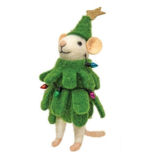 Felted Mouse Tree Ornament