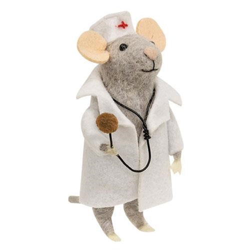 Medical Mouse Felted Ornament