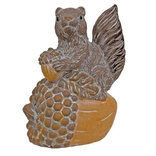 Resin Squirrel on Acorn Figurine