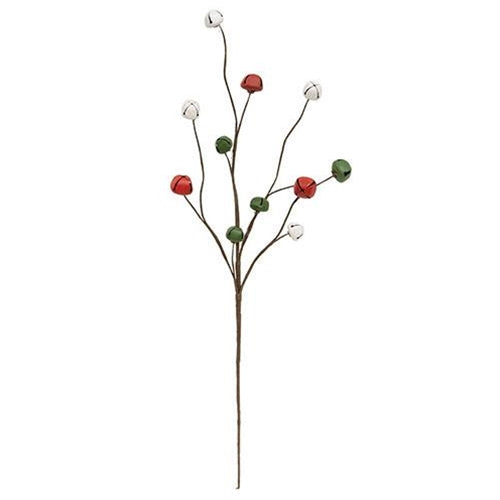 Small Red Green White Jingle Bell Pick 13"