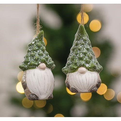 Evergreen Tree Hat Gnome Ornament 2 Asstd.