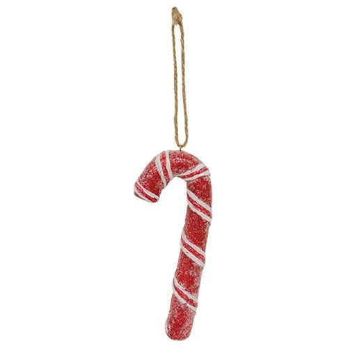 Resin Sparkle Candy Cane Ornament