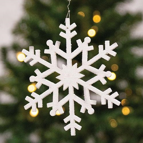 Lg White Snowflake Ornament
