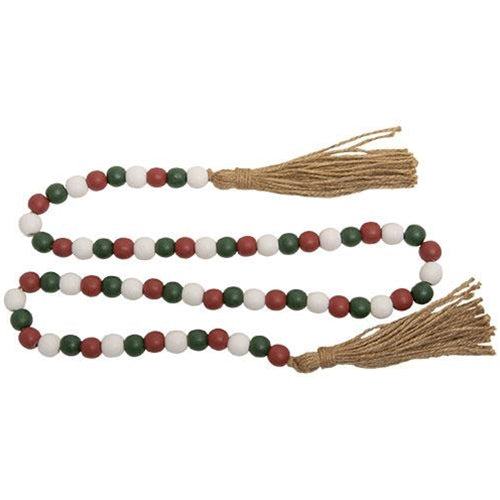 Holiday Multi-Color Beaded Garland with Tassels 48"L