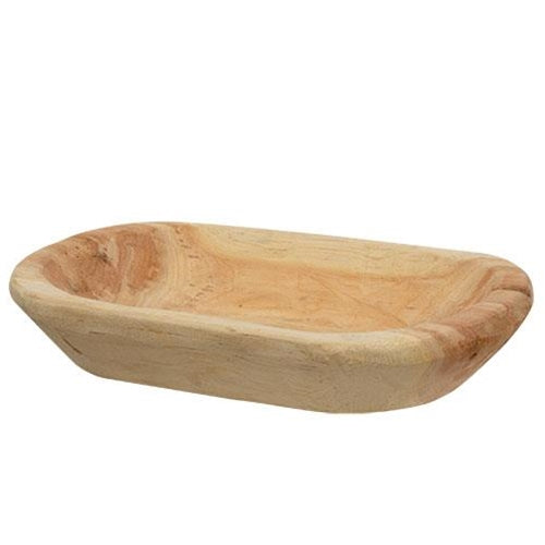 Carved Wood Petite Oval Bowl Raw