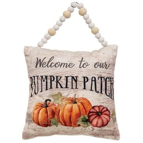 Welcome To Our Pumpkin Patch Pillow Ornament