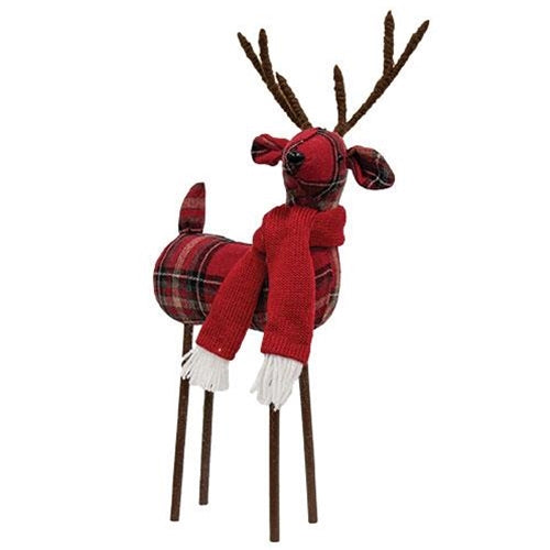 Christmas Plaid Standing Deer – Primitive Renditions