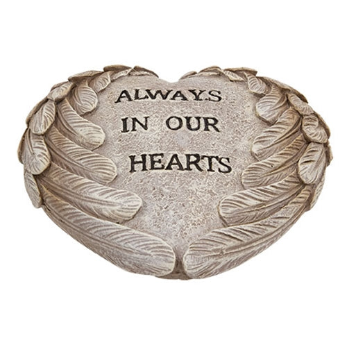Resin "Always In Our Hearts" Winged Heart Memorial
