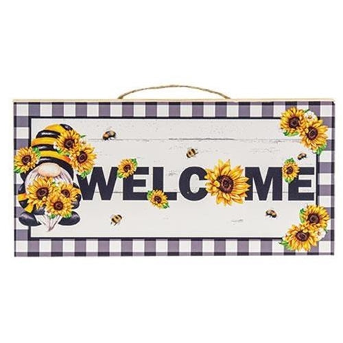 Sunflower Gnome Welcome Sign