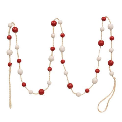 Red & White Bright Bead Garland 48"