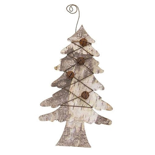 Birch Look Christmas Tree & Jingle Bell Ornament
