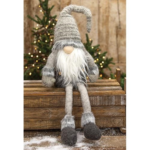 Dangle Leg Plush Grey Santa Gnome
