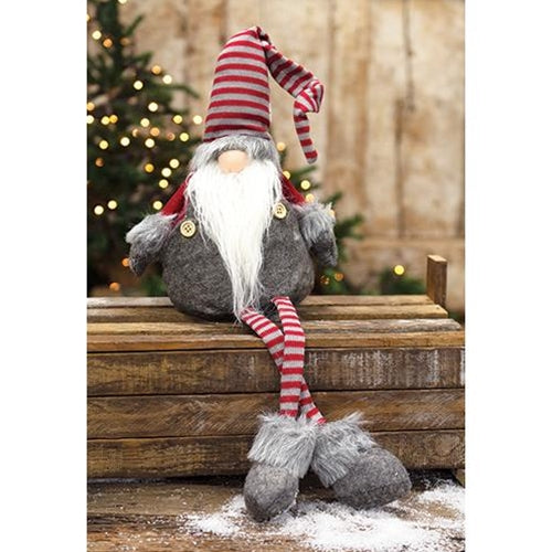 Dangle Leg Plush Red/Grey Santa Gnome