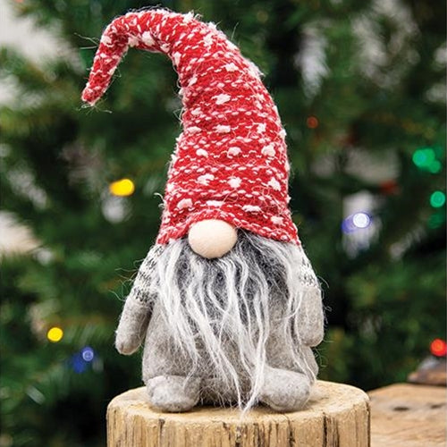 Furry Santa Gnome w/Red/Grey Hat 2 Asstd.